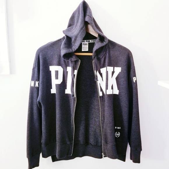 Victoria's secret PINK zip up hooded sweatshirt - Picture 2 of 6